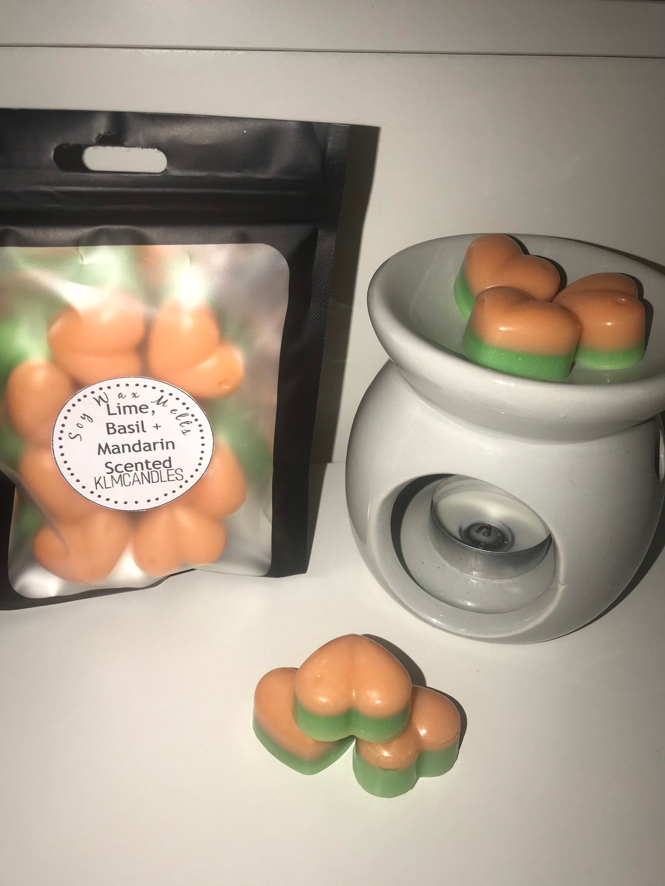 Lime, Basil + Mandarin Scented Handmade Soy Wax Melts