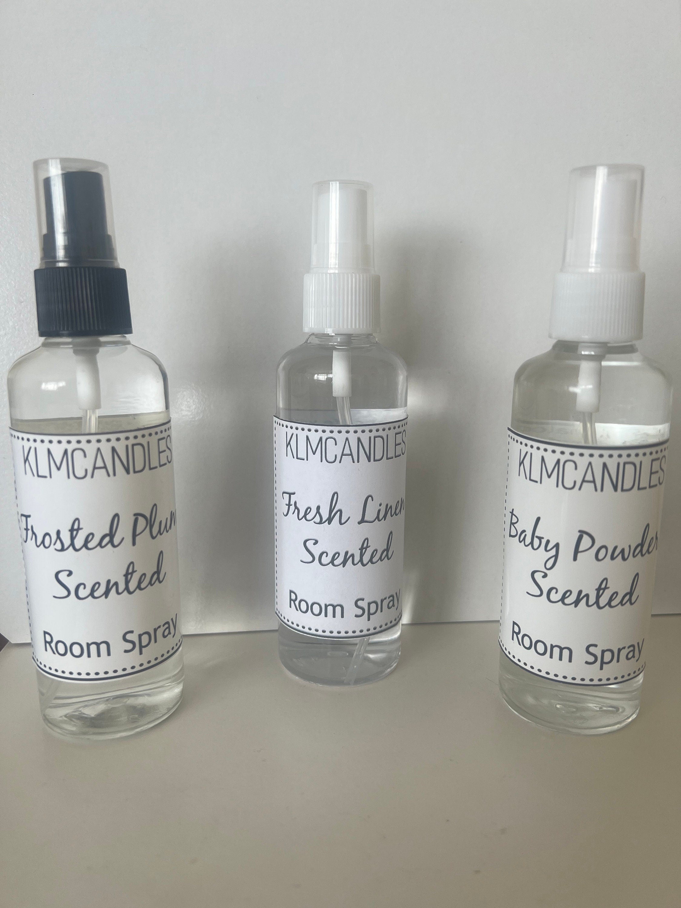 Scented Room Spray: Fresh Linen, Baby Powder, Frosted Plum (100ml)
