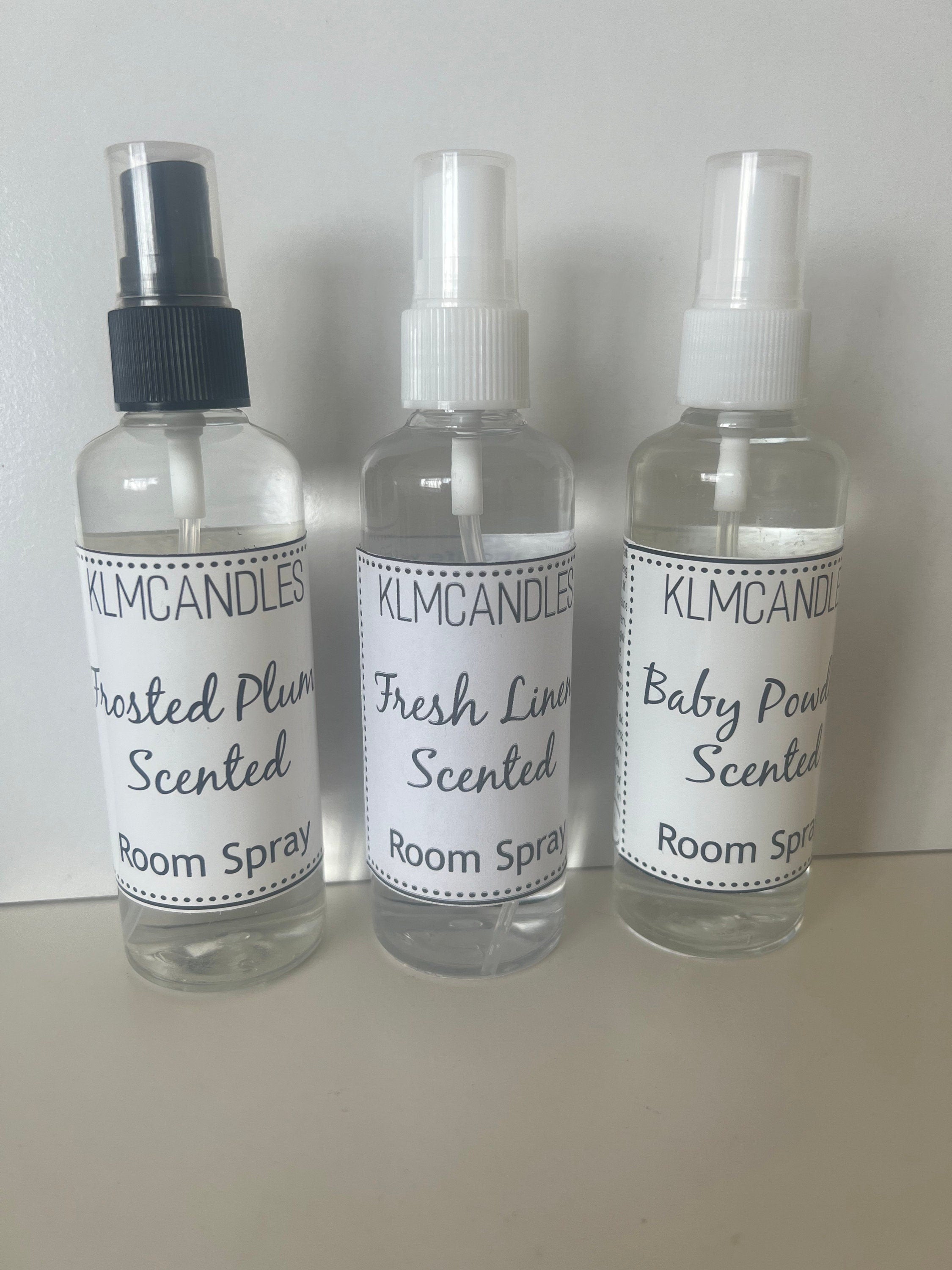 Scented Room Spray: Fresh Linen, Baby Powder, Frosted Plum (100ml)